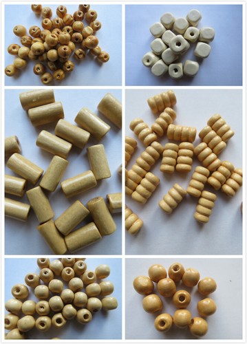 Natural wooden beads - 50,