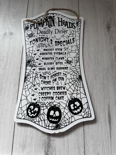 Halloween white sign - white,