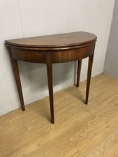 George III solid mahogany demi lune tea table circa 1790