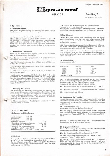 Service manual for - , dynacord