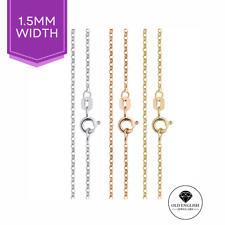 Italian 925  Sterling Silver & 9ct Yellow Rose Gold on Silver Belcher Chain