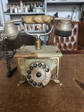 Vintage Onyx And Brass Rotary