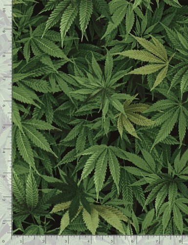 Fat quarter hemp - hemp, leaves