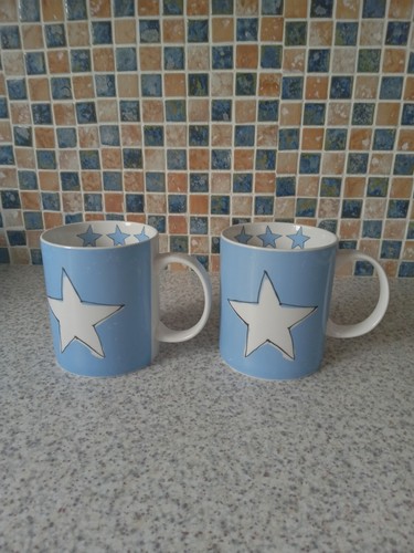 Hand painted star blue mug - painted,