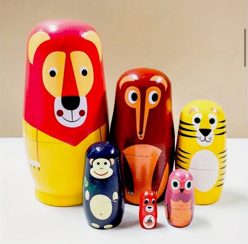 Russian wooden nesting dolls - wooden,