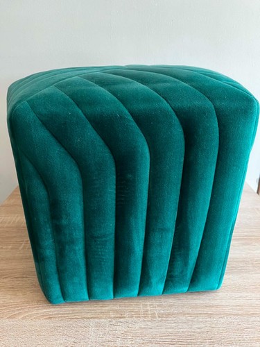 Pouffe footstool velvet dark - pouffe/footstool,