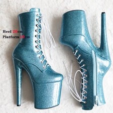Sexy 8 Heel Pole Dancing Boot Stripper High Heel Platform Party Ultra-high Shoes