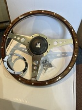 Triumph TR6 14"  Flat Wood Rim Steering Wheel & Boss Kit