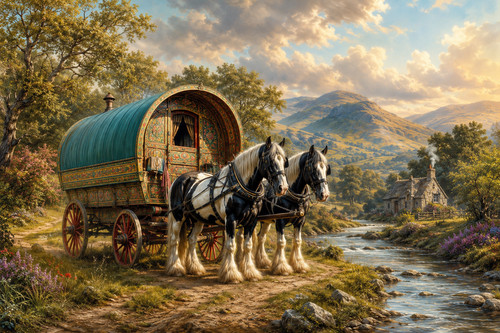 Romany gypsy caravan shire - gypsy,