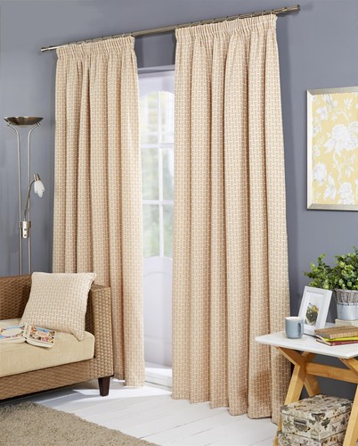 Lined faux wool curtains - lined,