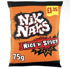 Nik Naks Nice 'N' Spicy Crisps, 20x75g Full Box PMP