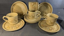 12 pieces - Vintage Royal Doulton Lambethware "Florinda" 4x Trios - VGC