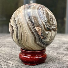 233G  Black-White Zebra Stone Ball | Grounding Energy | Collector's Gem