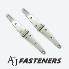 2 x STRAP HINGES - 4" 6" 8" 10" 12" GATE DOOR ZINC PLATED GALVANISED TRAILER
