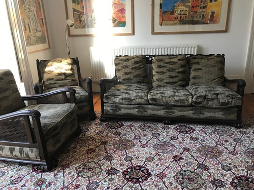 Antique 1920s bergere piece - bergere, 3-piece