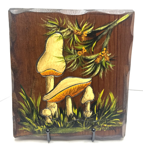 Vintage wooden mushroom - vintage,