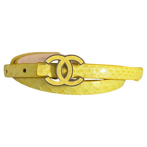 Vintage chanel yellow python - yellow,