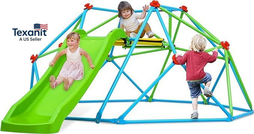 Climbing dome with slide - dome,