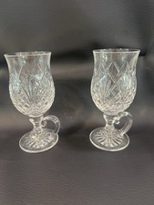 Set of 2 Waterford Cut Crystal Lismore 6.5 Inch Irish Coffee Glasses W30