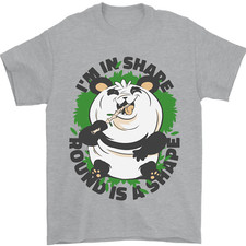 Panda Bear Funny Overweight Fat Humour Mens T-Shirt 100% Cotton