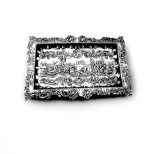 Dutch Ornate Scenic Dresser Tray Footed 835 Standard Silver 1890