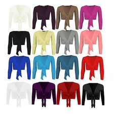 NEW LADIES TIE UP CROP SHRUG