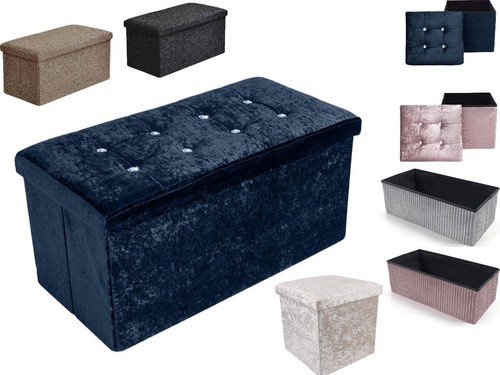 Storage box foldable ottoman - storage,