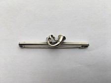 C1910 EDWARDIAN STERLING SILVER HUNTING HORN BAR PIN BROOCH