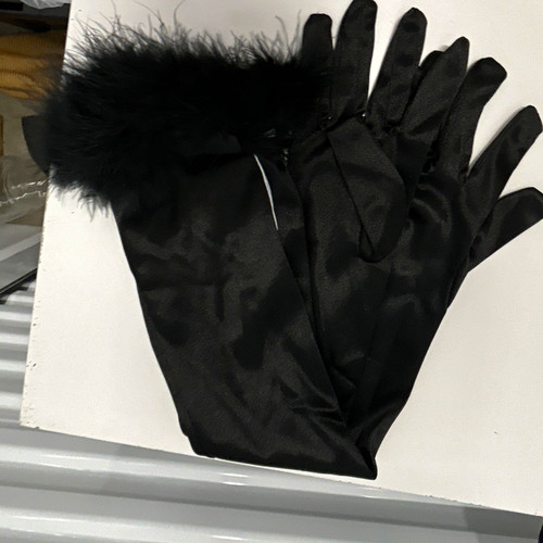 Women black wrist - black, satin