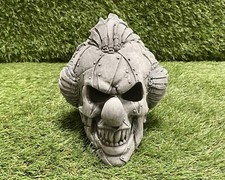 Concrete Skull Steampunk Clown Ornament Outdoor Sculpture Spooky Halloween