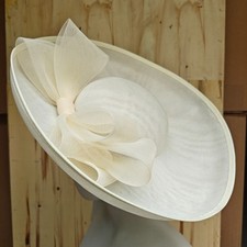 ivory large hatinator fascinator millinery burlesque headband wedding hat