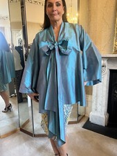 DAINELLA Jacket Cape Blue Silk
