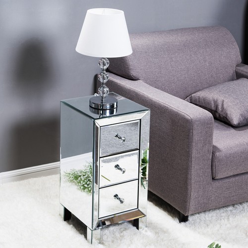 Mirrored bedside table - bedside,