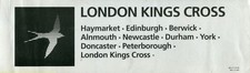 Railway Carriage Window Label, London Kings Cross British Rail InterCity Swallow