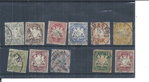 Bavaria stamps 1888 etc arms - 1888,