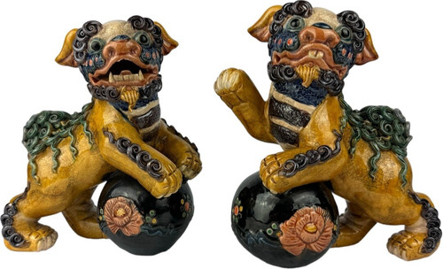 Chinese ceramic foo dogs - ceramic,