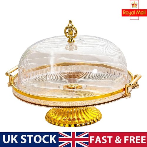 Plastic cake stand with - stand, dome