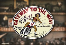 1960s Cycle Event Sticker Decal BSA Harley Triumph Motorcycle Pinup Indian