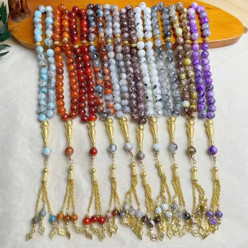 10mm 33pcs glass tassel - glass,