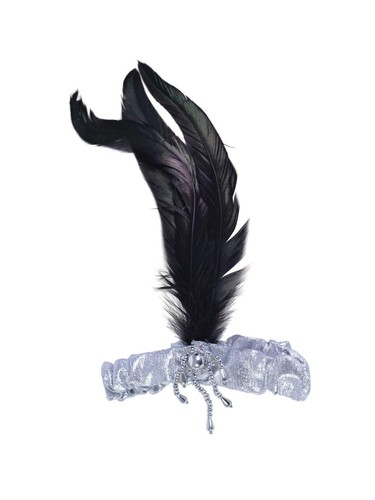 Silver flapper headband black - headband,
