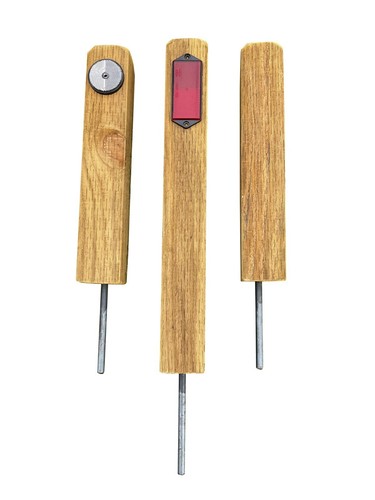Timber reflective verge post - timber,