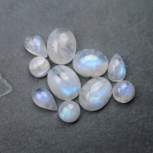 Rainbow moonstone cabochons - rainbow,