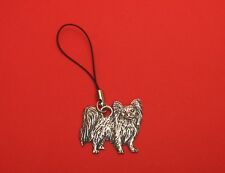 Papillon Dog Pewter Mobile Phone Charm Dad Mother Christmas Papillon Gift NEW