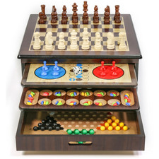 Deluxe Wooden Game House 10in1 Board Game Chess Checkers Backgammon Ludo Mancala