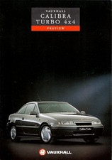 Vauxhall Calibra Turbo 4x4 1991-1992 UK Market Preview Single Sheet Brochure
