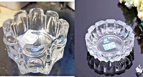 Ash tray glass cut - ash, cigarette