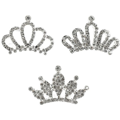 Silver alloy small tiaras hair - small,