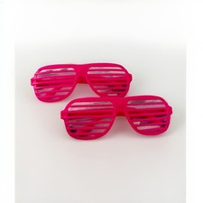 Pink Shutter Shade Glasses 80s