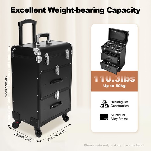Rolling makeup train case - rolling,