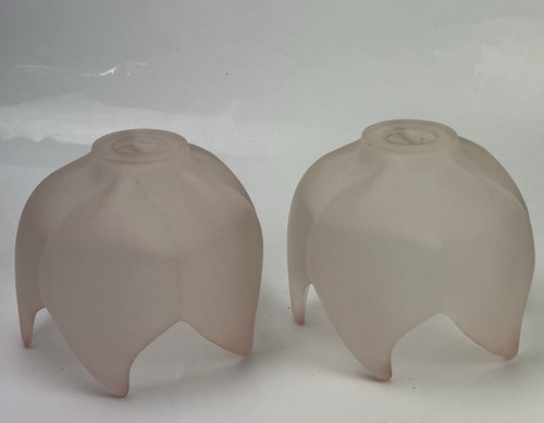 Vintage pink glass lampshade - pink,